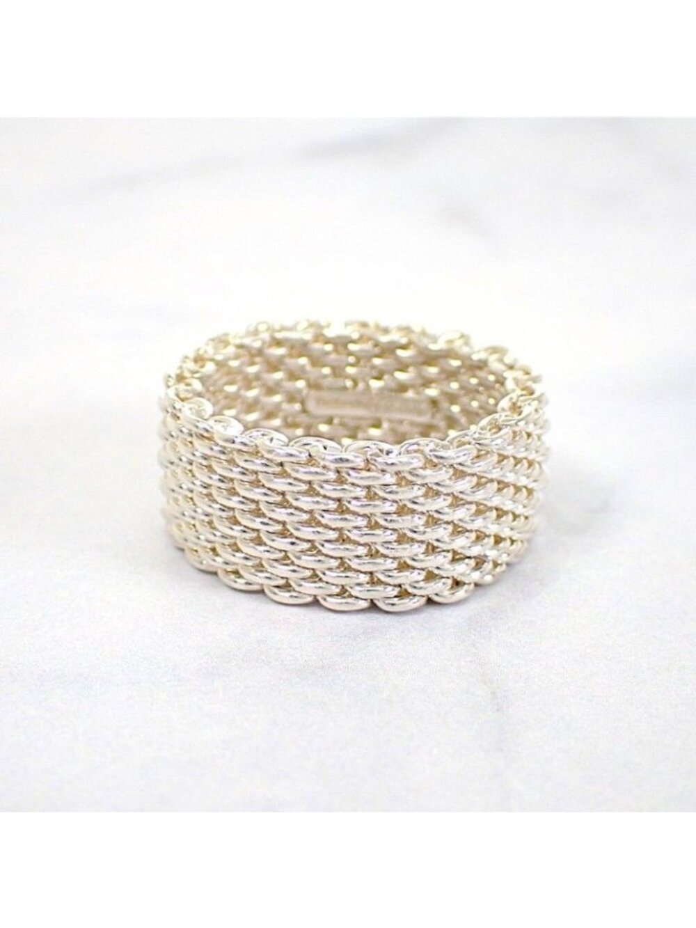 Tiffany & Co Somerset Ring Sil 925 Sterling Silver Mesh